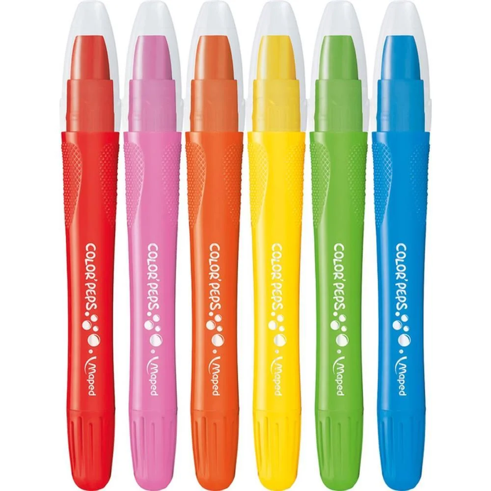 Giz De Cera Fino Gel Retratil Color Peps 6 Cor. Maped (Maleta) - imagem 9