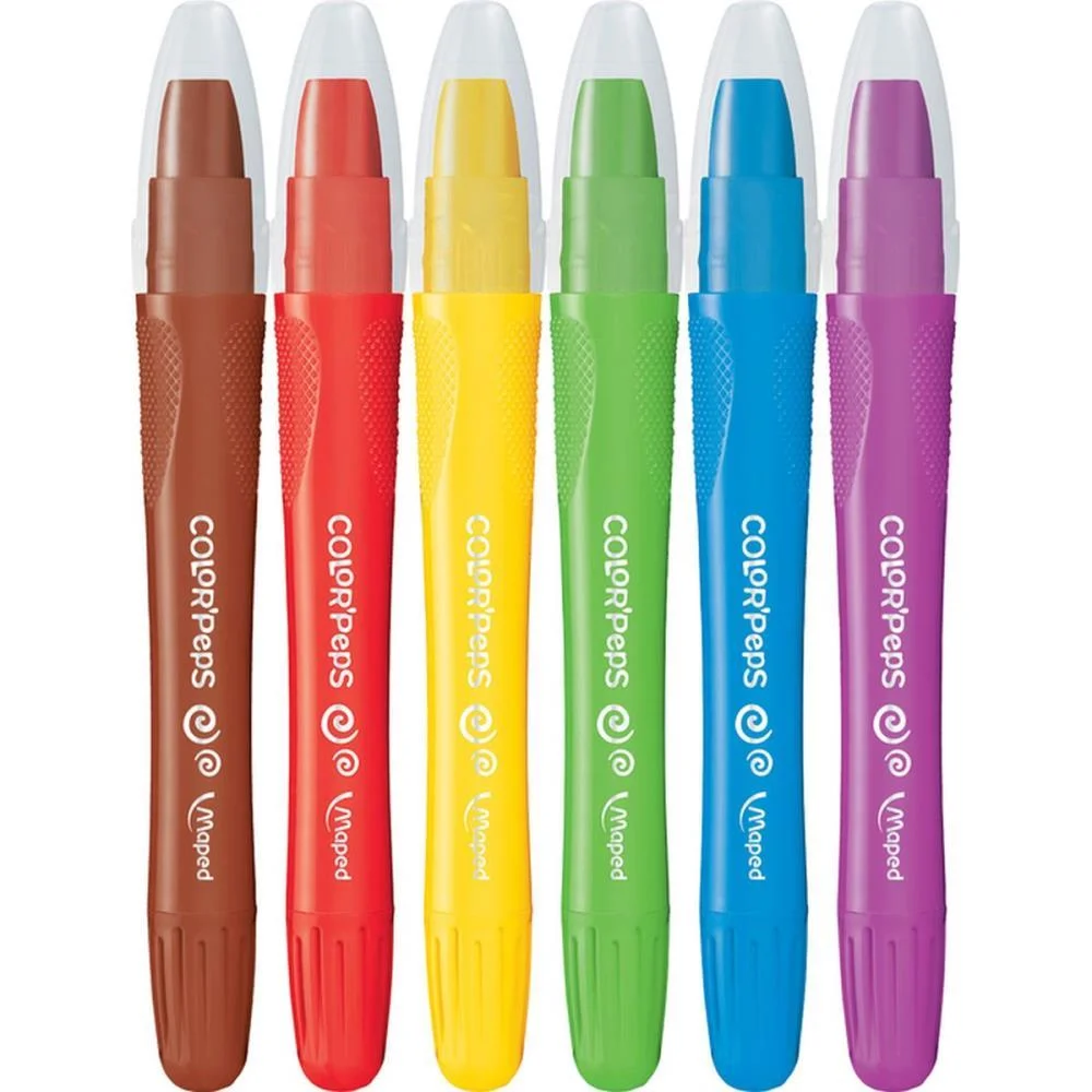 Giz De Cera Fino Gel Retratil Color Peps 6 Cor. Maped (Maleta) - imagem 10