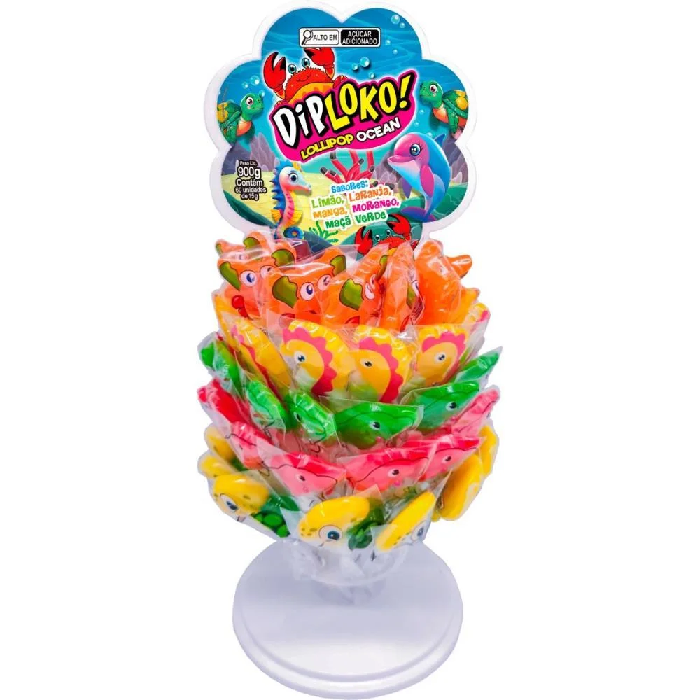 Doce Dip Loko Lollipop Oceano Danilla Foods C/ 60 Unidades - imagem 3
