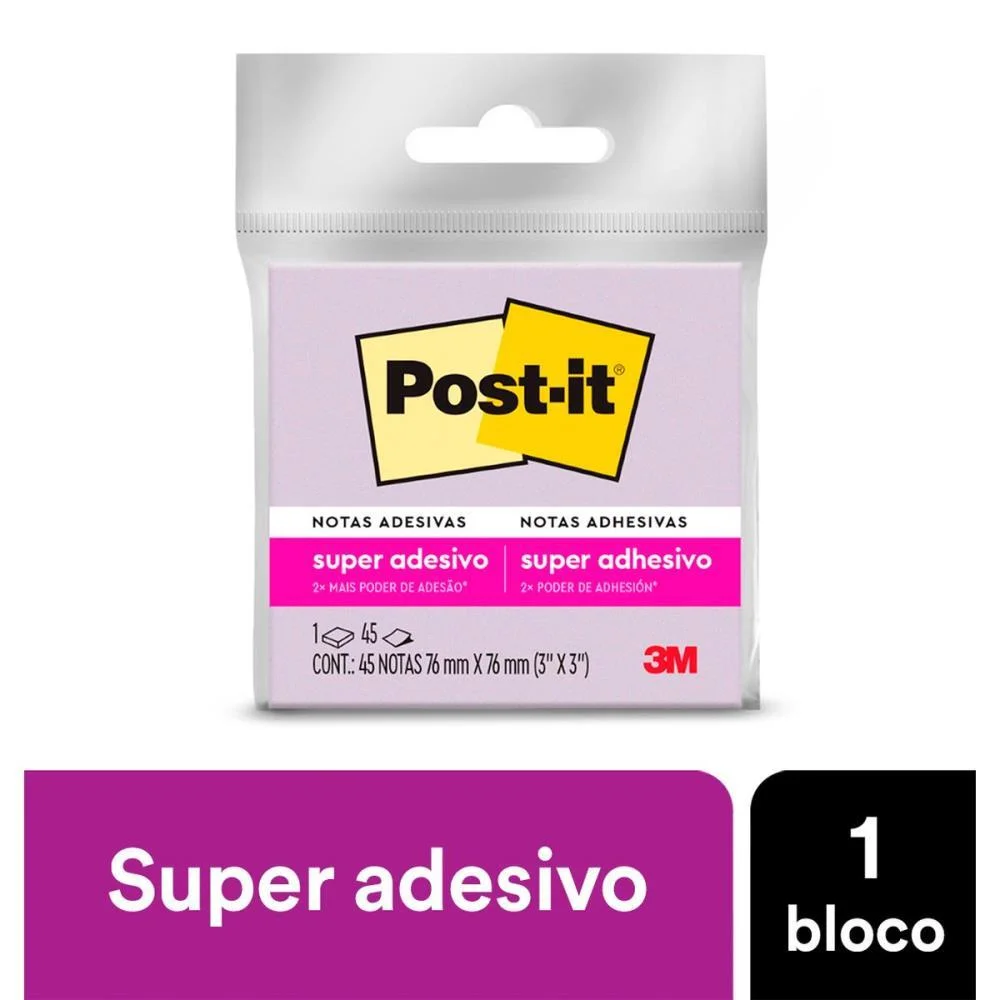 Bloco De Recado Post-It 76X76Mm Roxo 45Fls 3M - imagem 3