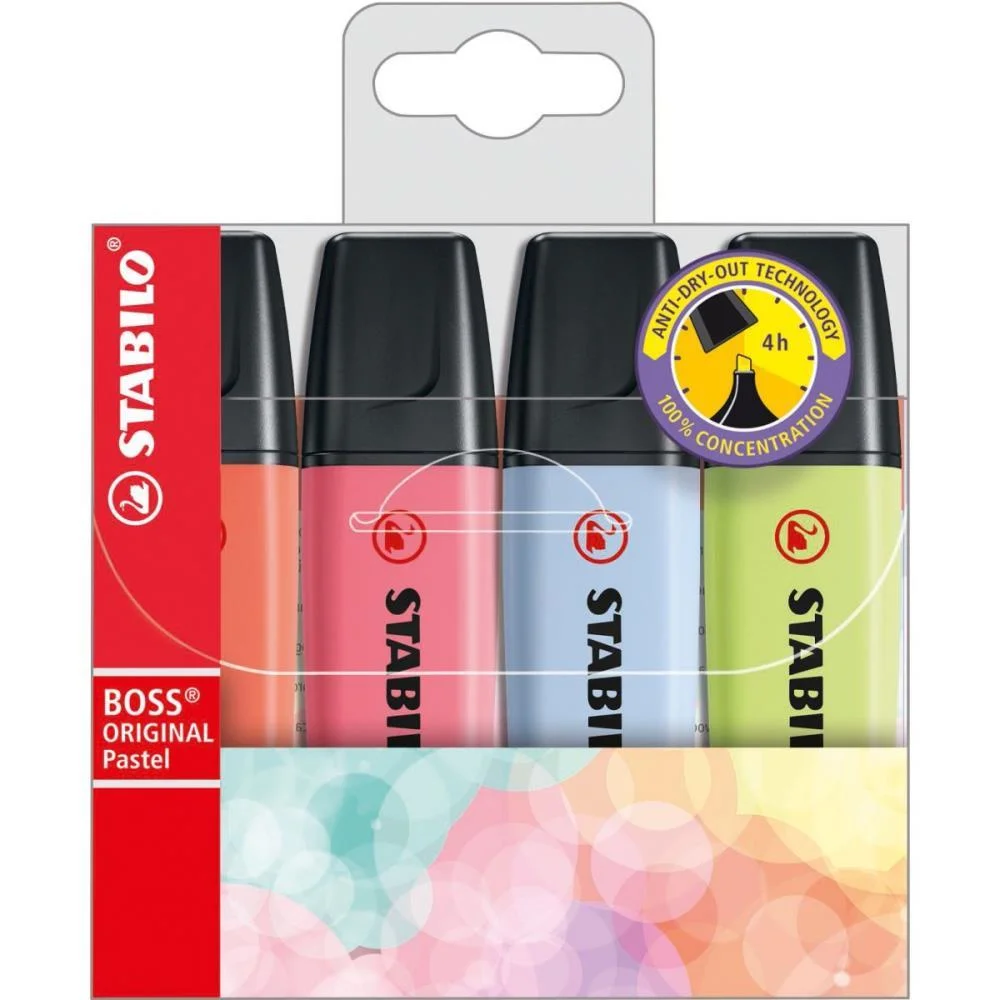 Caneta Marca Texto Stabilo Boss 70/4-3 4 Cores Sertic (Estojo) - imagem 3