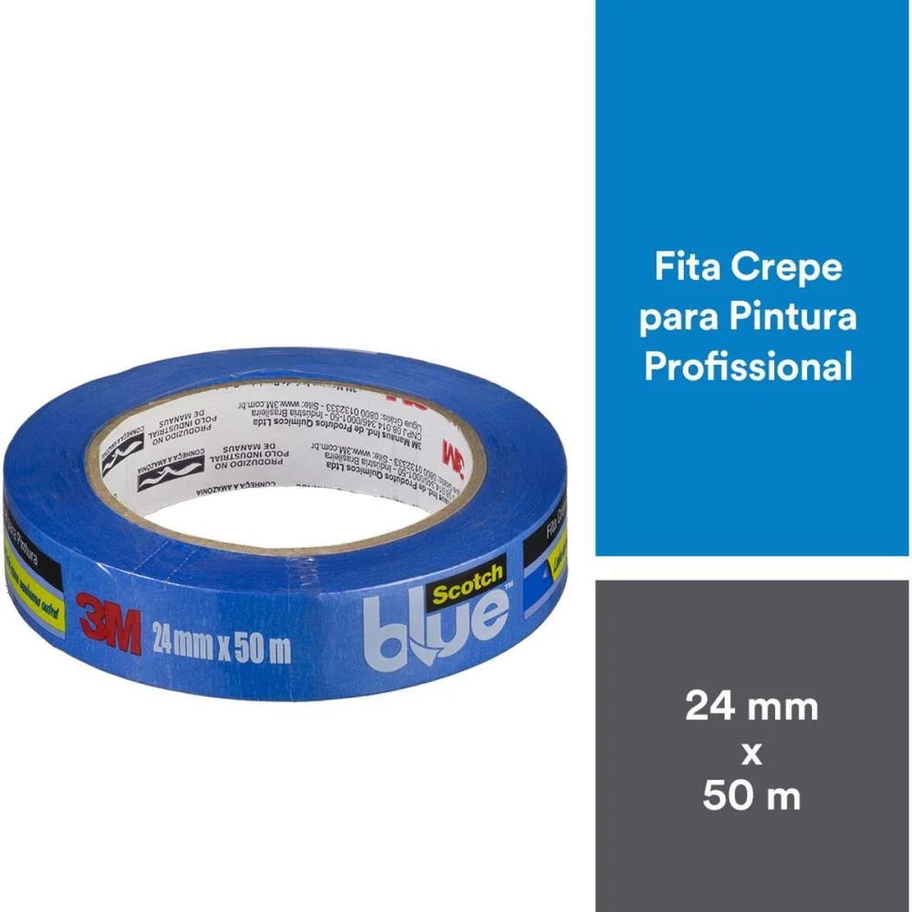 Fita Crepe Blue Tape 2090 24Mmx50Mts. 3M - imagem 3