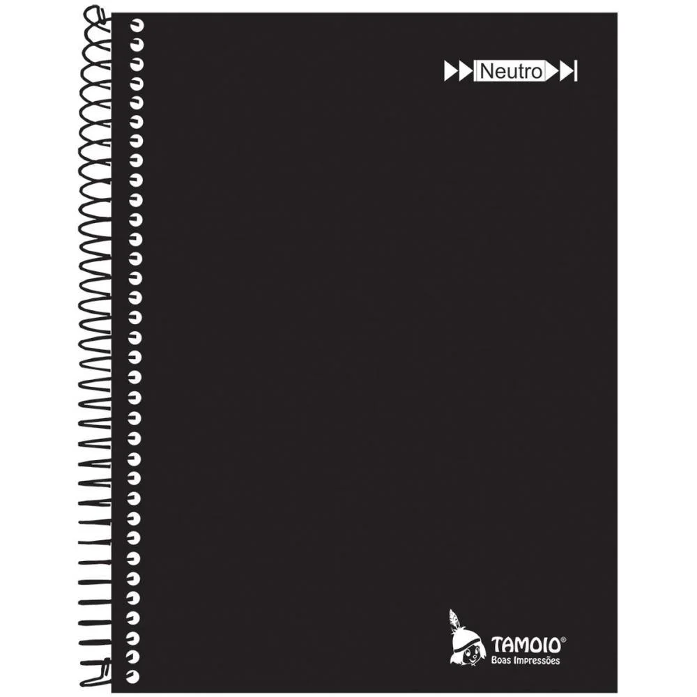Caderno Espiral Pequeno Capa Dura Neutro Preto 96F Sem Pauta Tamoio (Pct.c/05) - imagem 3