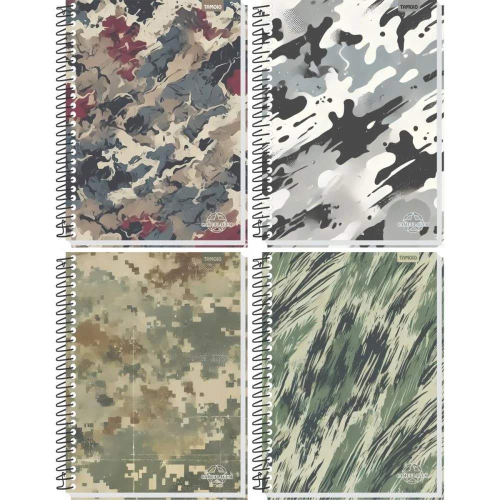 Caderno 15X1 Capa Dura Camuflagem 240 Folhas Tamoio (Pct.c/04) - imagem 2