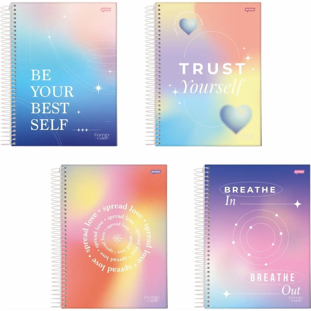 Caderno 01X1 Capa Dura Energy Color 80Fls. Jandaia (Pct.c/04) - imagem 2