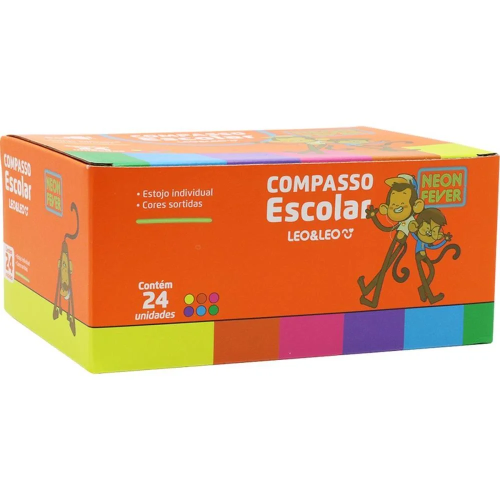 Compasso Neon Fever 6 Cores Leonora C/ 24 Unidades - imagem 3
