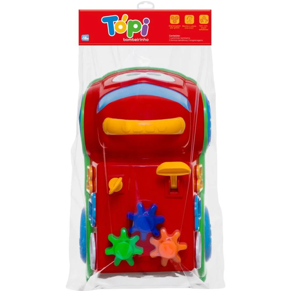 Brinquedo Educativo Bombeirinho C/Blocos Topi Sola Cardoso Toys - imagem 4