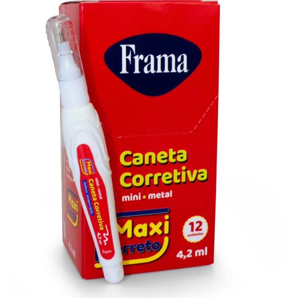 Caneta Corretiva 4,2Ml Mini Metal Frama C/ 12 Unidades - imagem 4