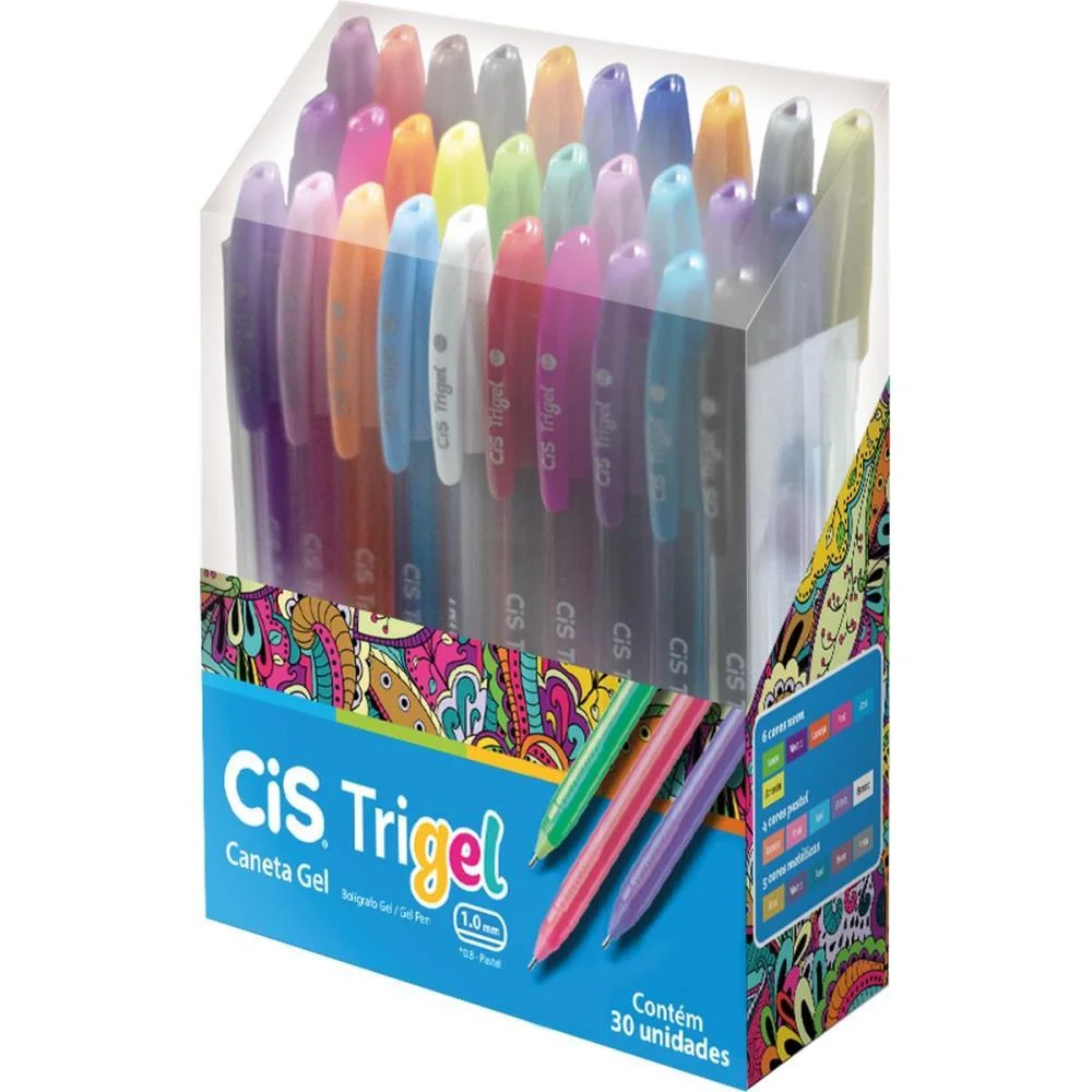 Caneta Gel Cis Trigel 1,0Mm 30 Cores Sertic C/ 30 Unidades - imagem 3