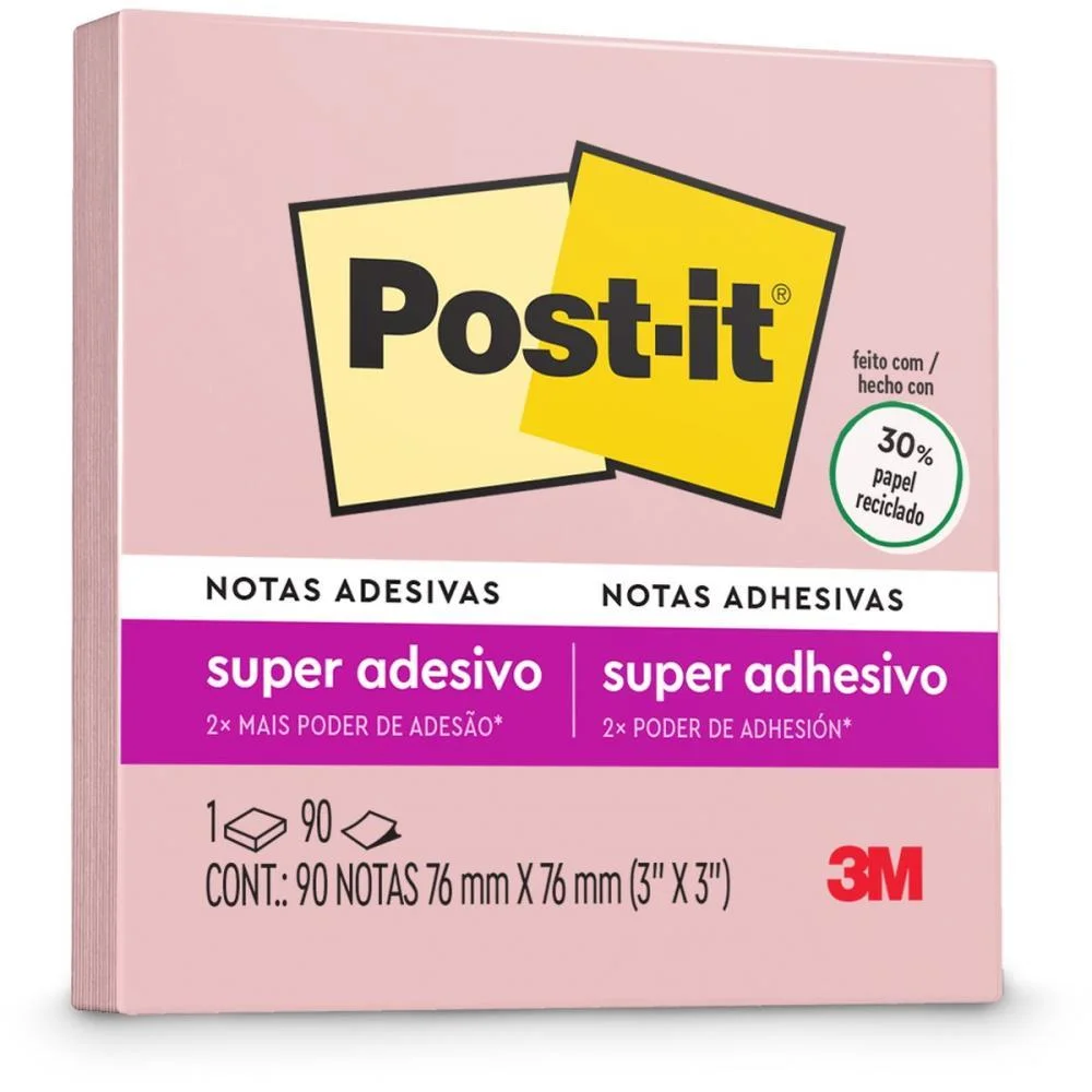 Bloco De Recado Post-It 76X76Mm Rosa Milenio 90Fls. 3M - imagem 8