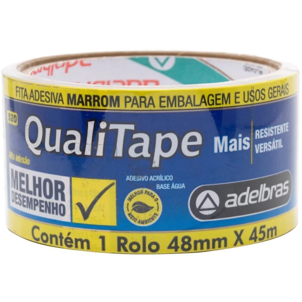 Fita Para Empacotamento Qualitape 48Mmx45M Marrom Adelbras - imagem 3