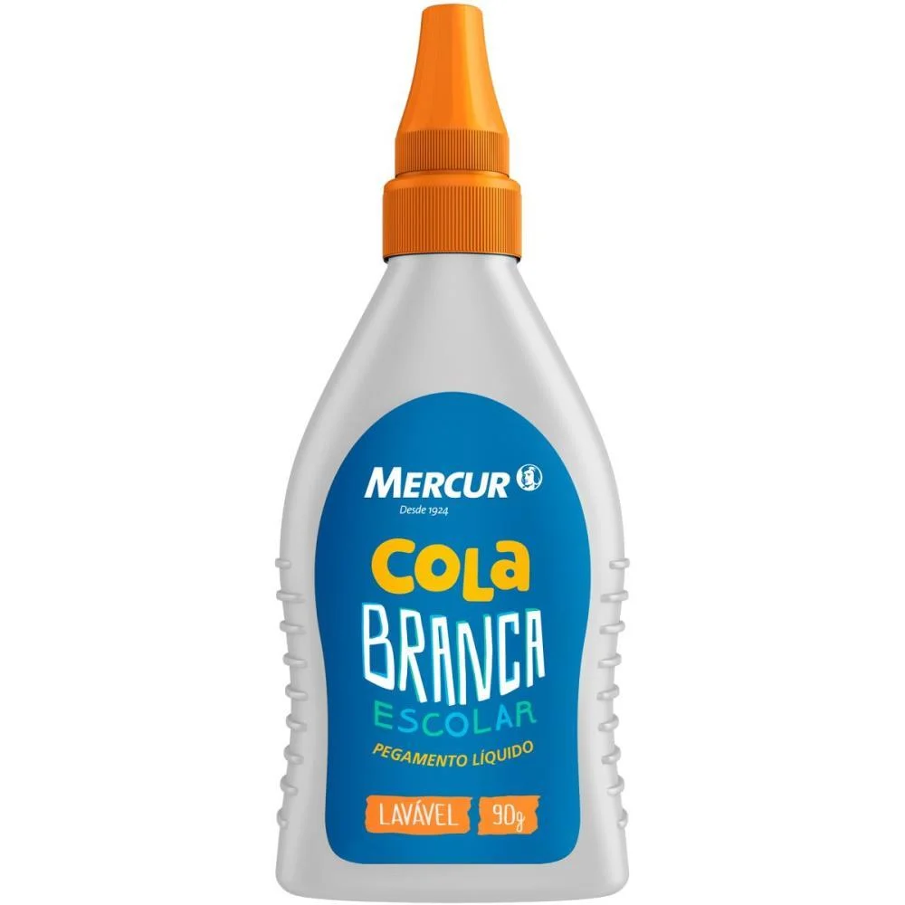 Cola Escolar 90G Branca Lavavel Blister Mercur (Cx.c/12) - imagem 2