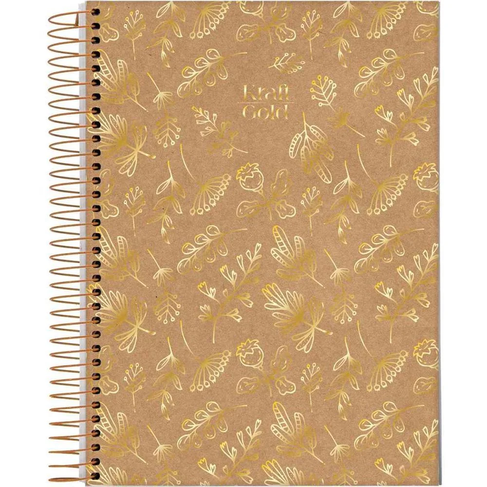 Caderno 10X1 Capa Dura Kraft Gold 160Fls. I.a Jandaia (Pct.c/04) - imagem 6