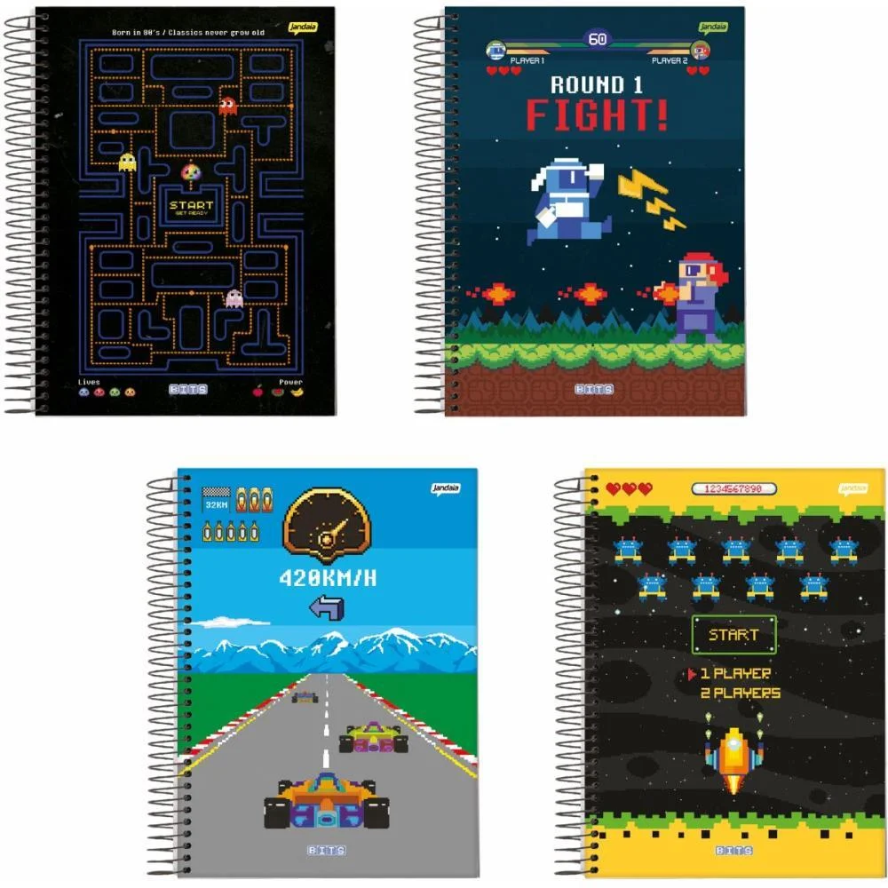 Caderno 10X1 Capa Dura Bits 160Fls. I.a Jandaia (Pct.c/04) - imagem 2