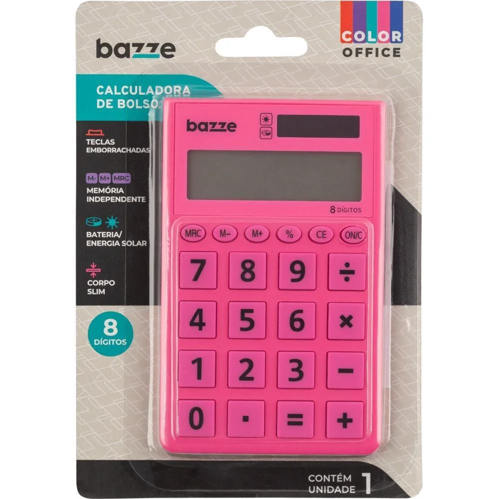 Calculadora De Bolso 8 Dig. Bazze Rosa Summit - imagem 4