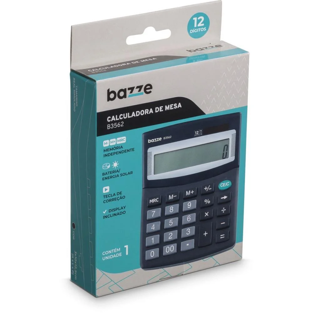 Calculadora De Mesa 12 Dig. Bazze B3562 Preta Summit - imagem 3