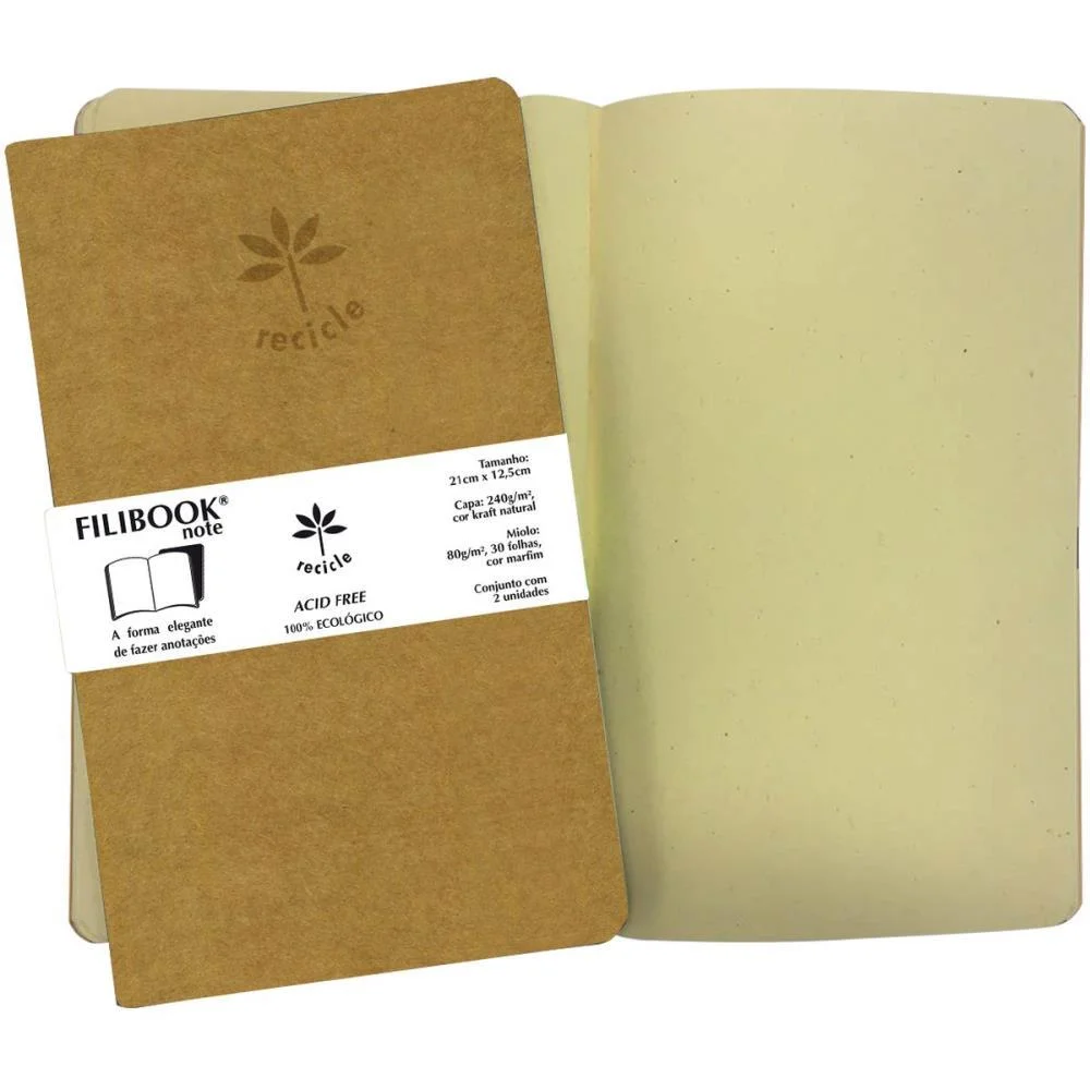 Caderneta Filibook Kraft 30Fl 21X12,5 Mf Filiperson (Pct.c/02) - imagem 3