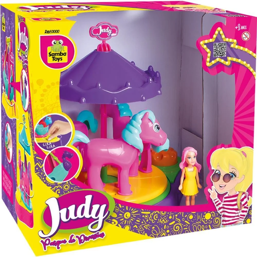 Cenario Tematico (Playset) Parque Da Judy Carrossel Samba Toys - imagem 3
