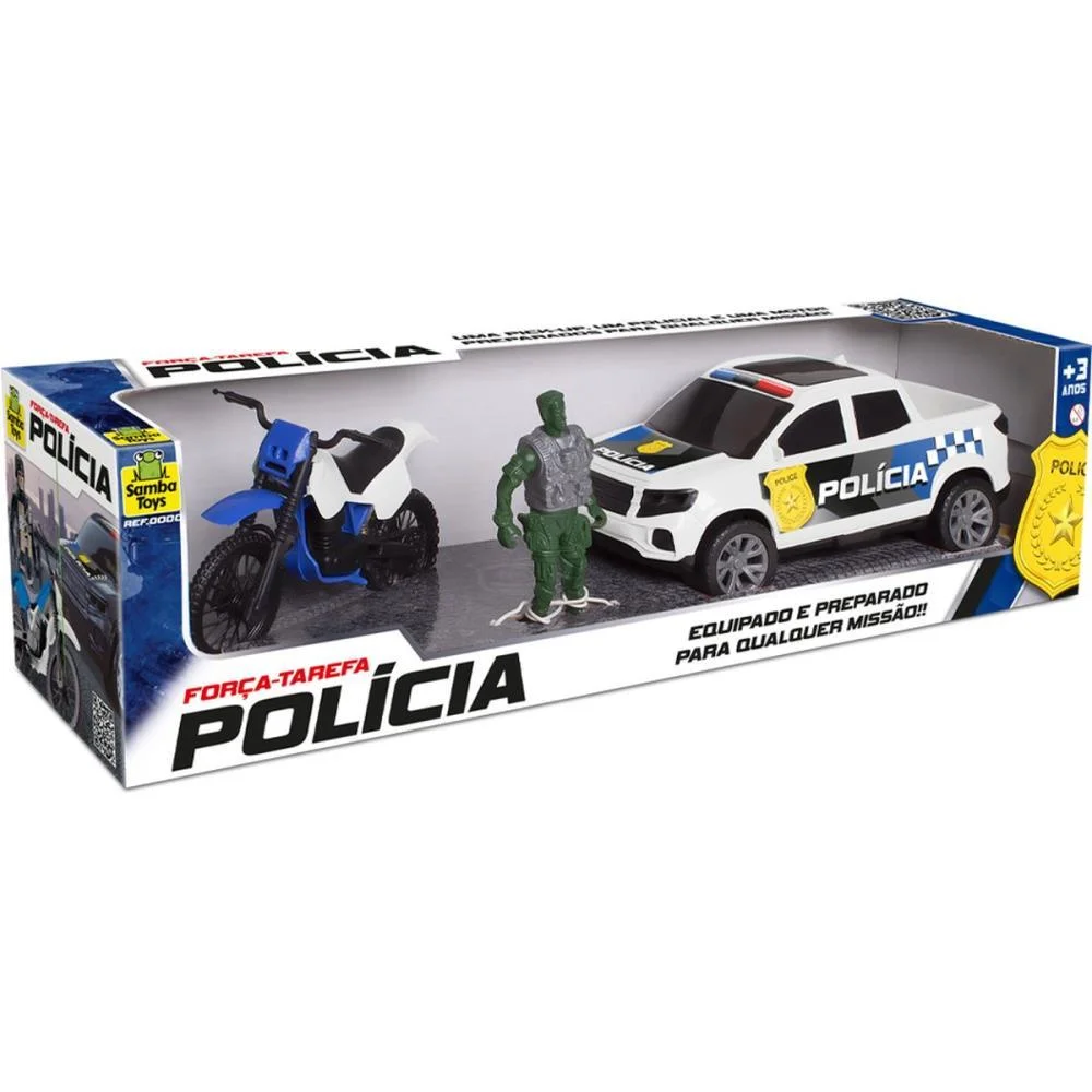 Carrinho Policia Kit Forca Tarefa Samba Toys - imagem 3