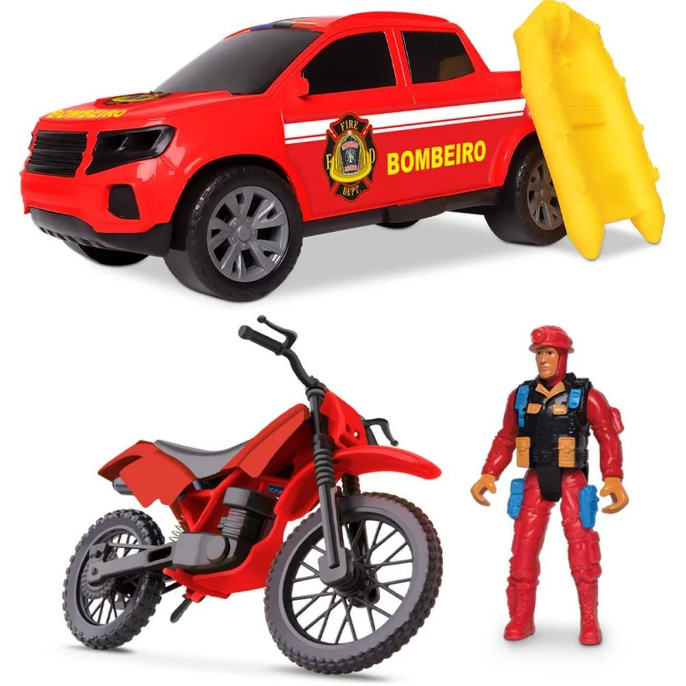 Carrinho Bombeiro Kit Resgate Samba Toys - imagem 2