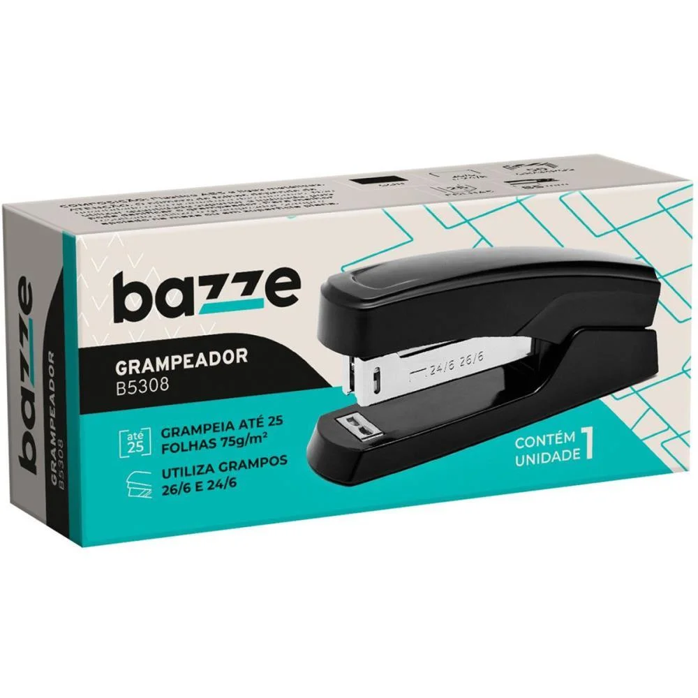 Grampeador Plastico Bazze B5308 Preto 26/6 P/25F. Summit - imagem 3