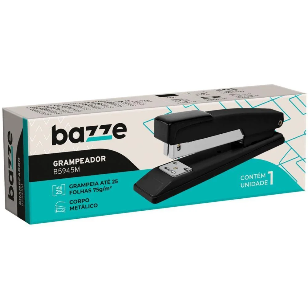 Grampeador Metal Bazze B5945M Preto 26/6 P/25F. Summit - imagem 3