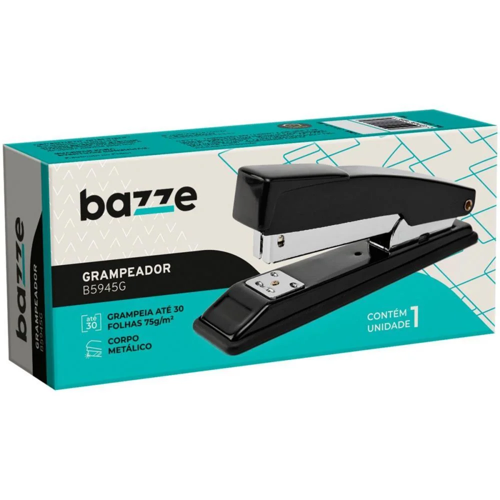 Grampeador Metal Bazze B5945G Preto 26/6 P/30F. Summit - imagem 3