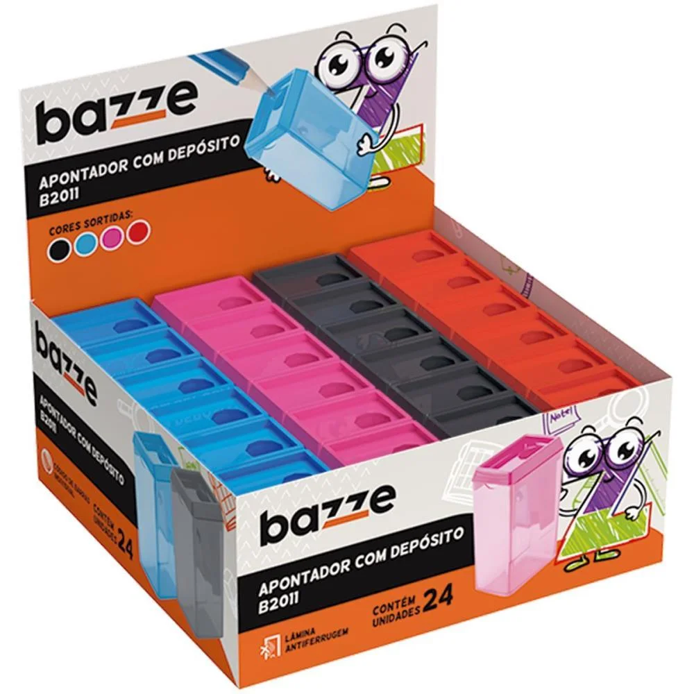 Apontador Com Deposito Bazze B2011 Cores Sortidas Summit C/ 24 Unidades - imagem 3