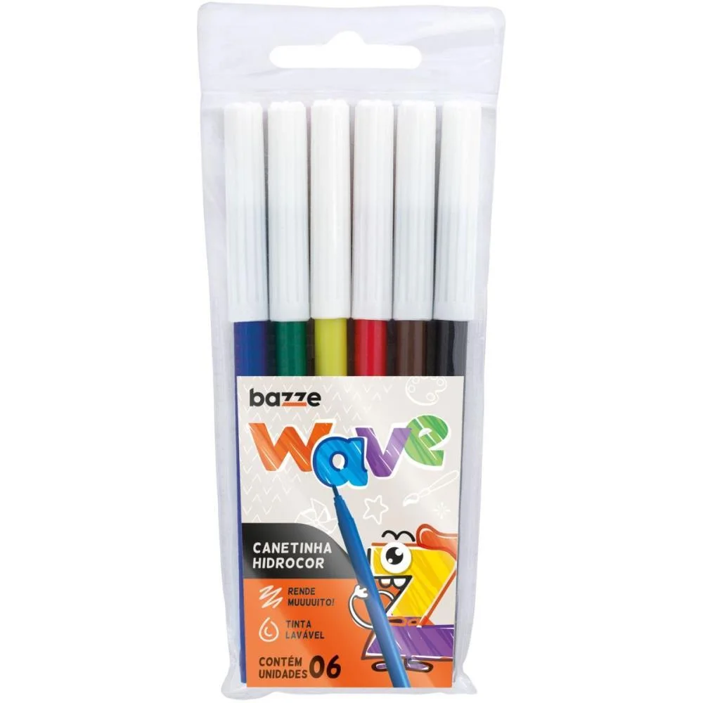 Caneta Hidrografica Bazze Wave 6 Cores Summit (Pct.c/24) - imagem 4