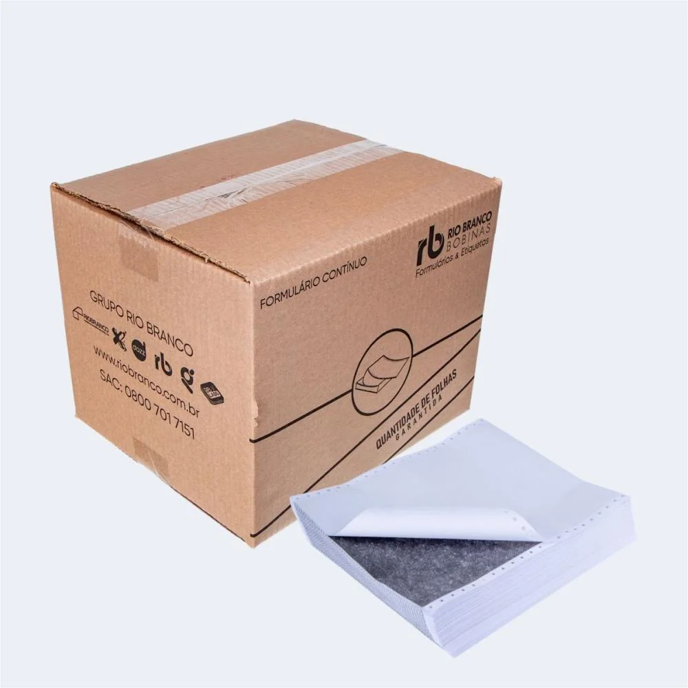 Formulario Continuo Razao 2 Vias 80 Col. 50G Bco C/Carbo Rio Branco Bobinas (Cx.c/3000) - imagem 3
