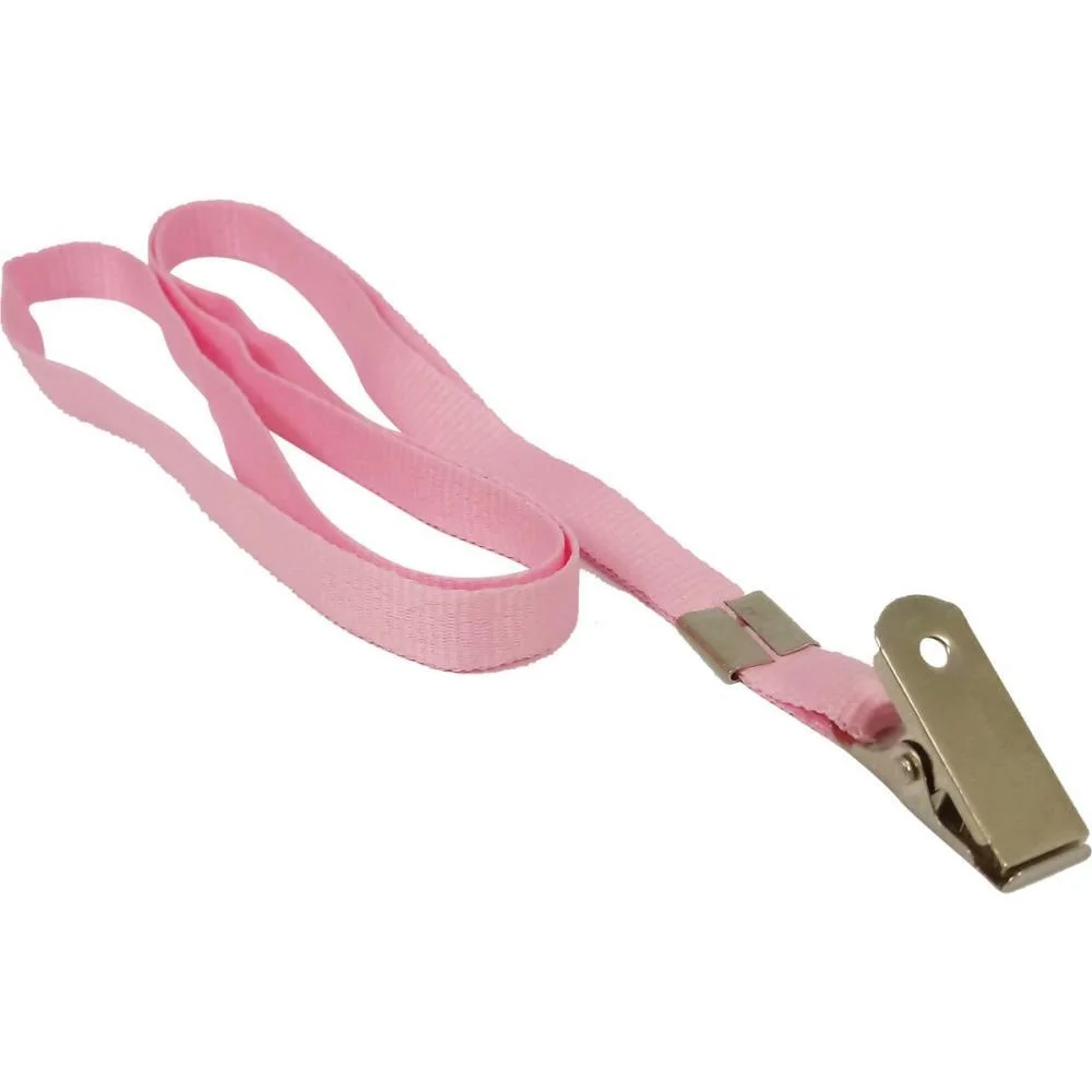 Cordao Para Cracha Tecido Rosa C/Presilha Jacare Mares (Pct.c/10) - imagem 2