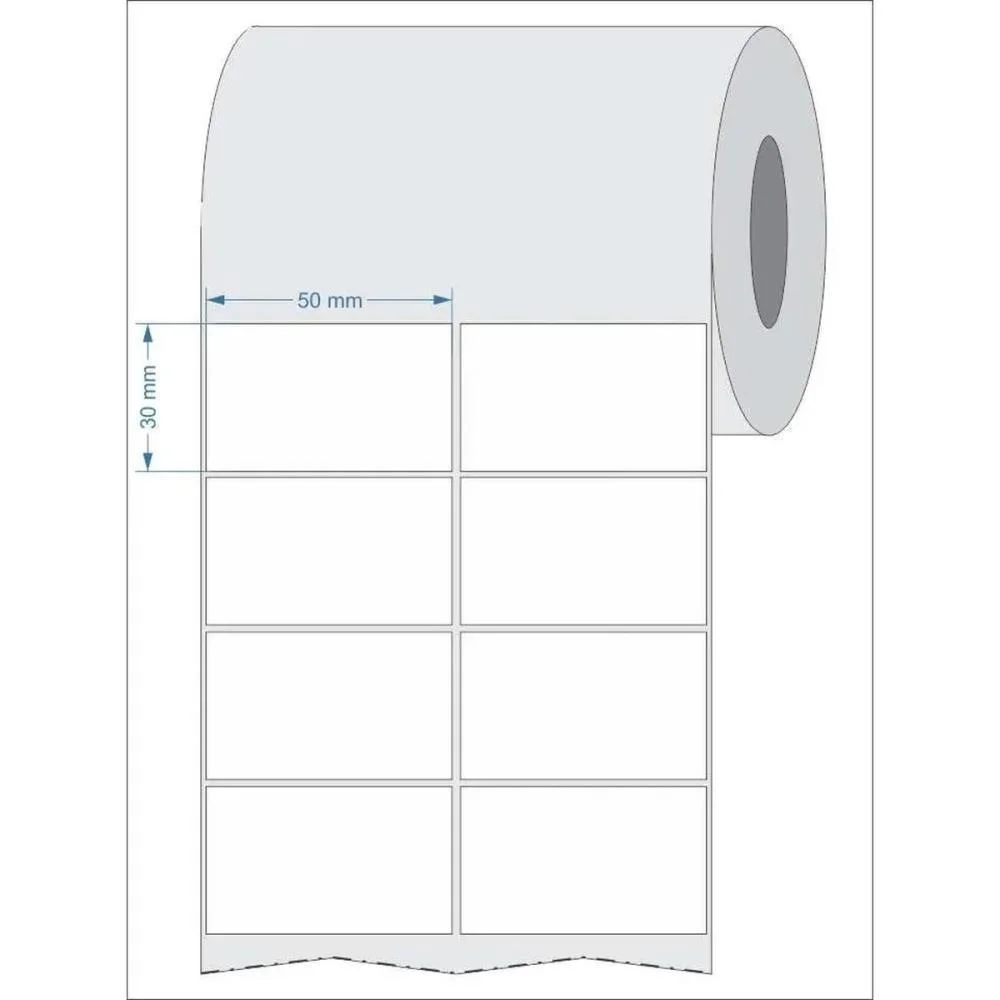 Etiqueta Para Codigo De Barras Couche 50X30X30M 2Carreiras Creative (Rolo) - imagem 3