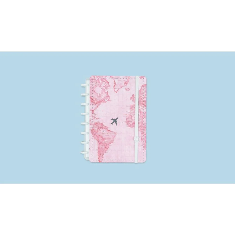 Caderno Inteligente A5 Mapa Mundi Rosa By Gocase 80Fl Caderno Inteligente - imagem 5