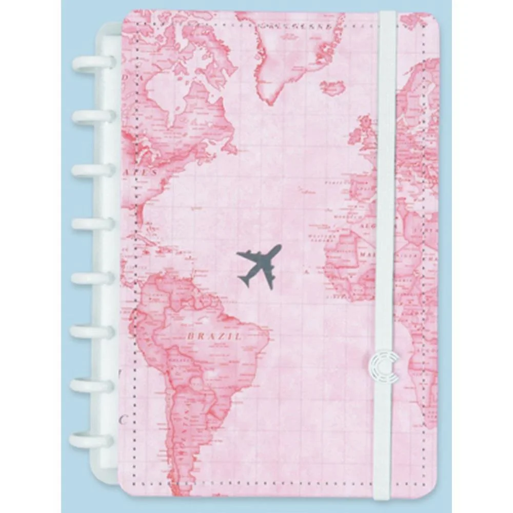 Caderno Inteligente A5 Mapa Mundi Rosa By Gocase 80Fl Caderno Inteligente - imagem 6