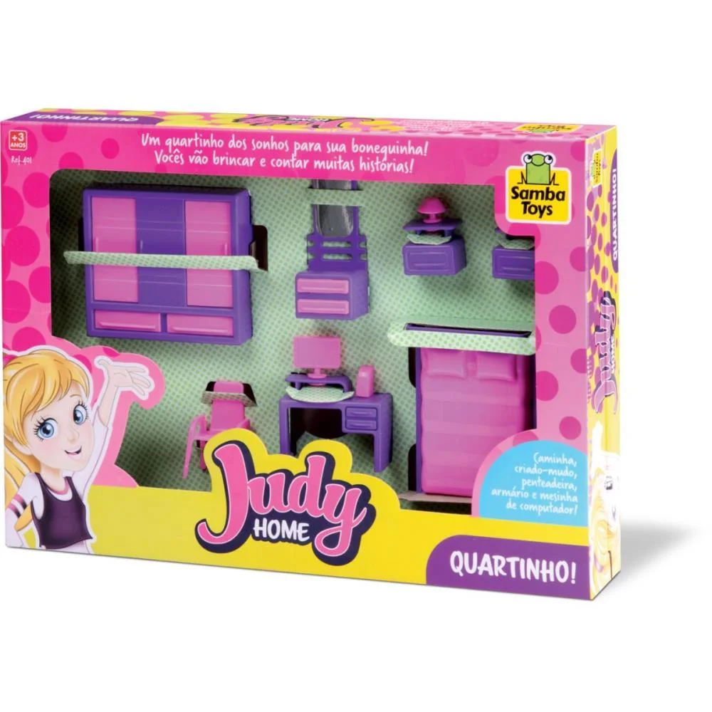 Casinha De Boneca Colecao Judy Home Quarto Samba Toys - imagem 4