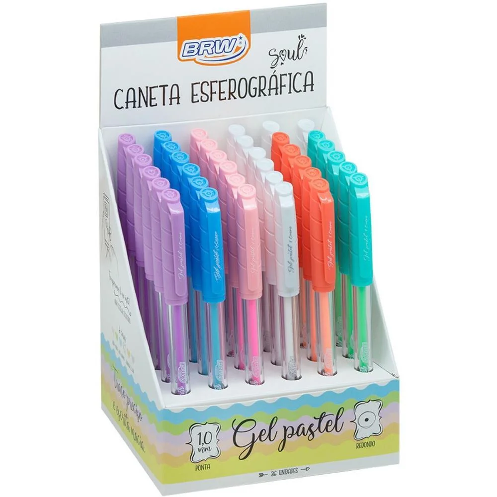 Caneta Gel Pastel 1.0Mm 6 Cores Brw C/ 36 Unidades - imagem 9
