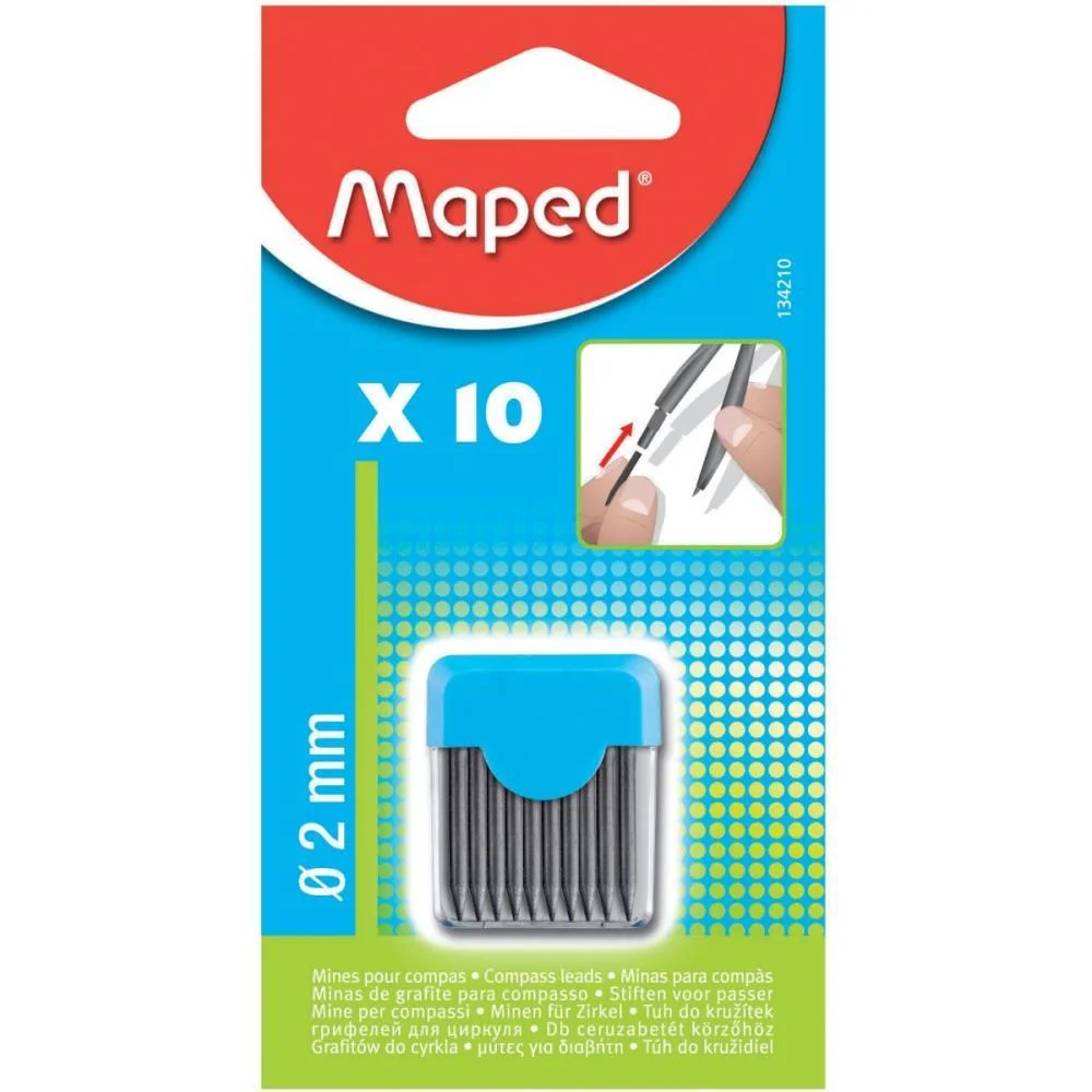 Grafite 2.0Mm P/Compasso 1Tubox10Minas Maped (Blister) - imagem 3