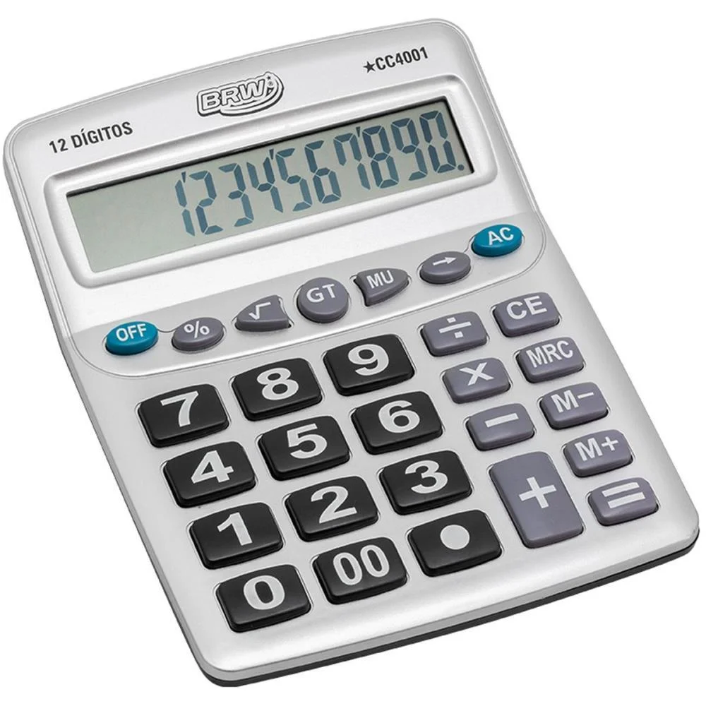 Calculadora De Mesa 12 Dig. 20,5X15,9X4,4Cm Prata Brw - imagem 2