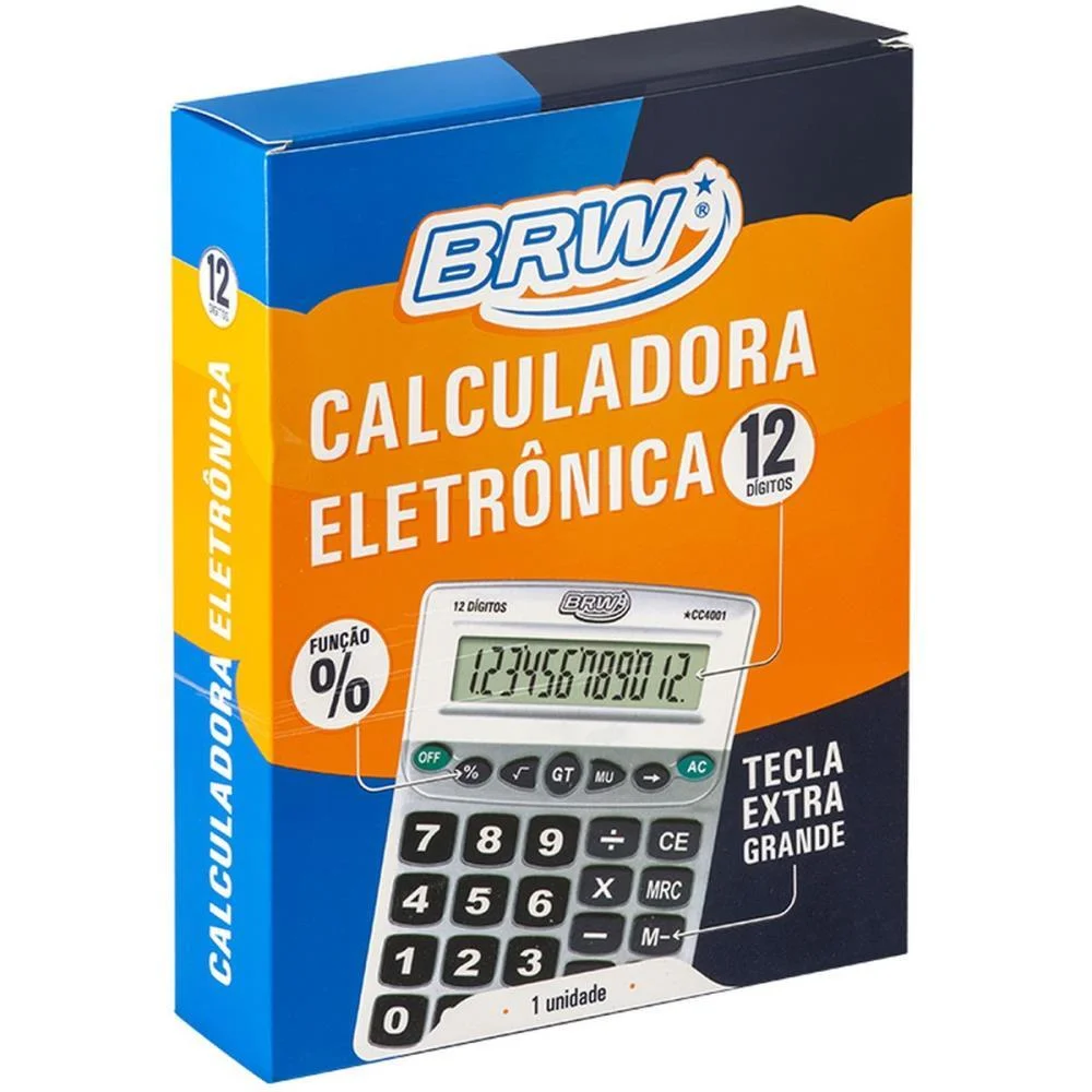 Calculadora De Mesa 12 Dig. 20,5X15,9X4,4Cm Prata Brw - imagem 4