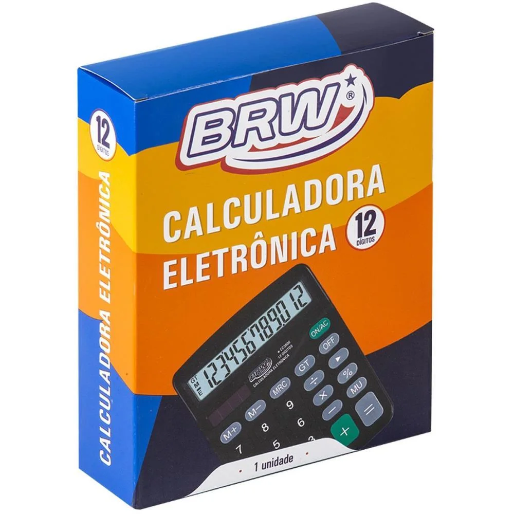 Calculadora De Mesa 12 Dig. 14,8X11,9X3,8Cm Preta Brw - imagem 4