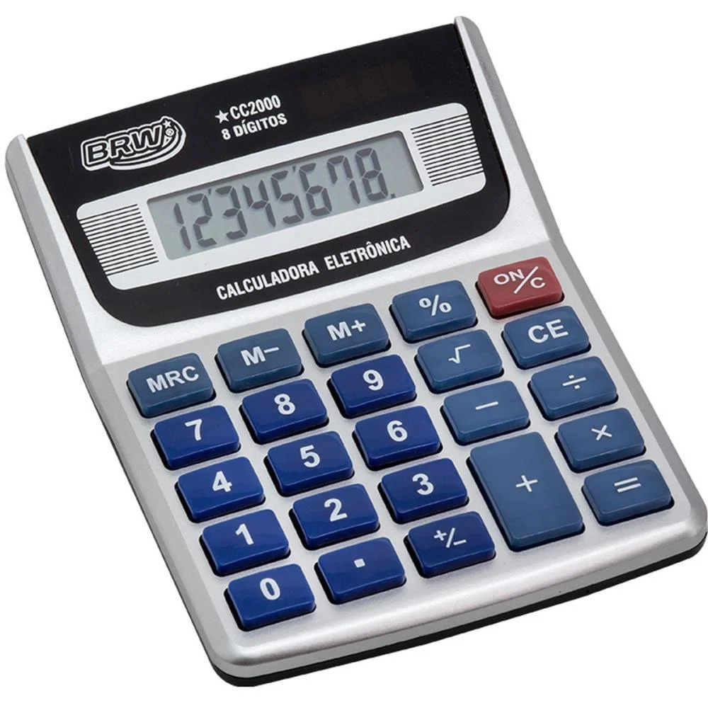 Calculadora De Mesa 8 Dig. 12,5X9,7X3,1Cm Prata Brw - imagem 2