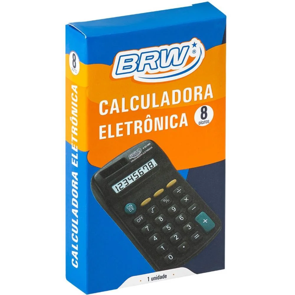Calculadora De Bolso 8 Dig. 11,3X6,5X2,10Cm Preta Brw - imagem 4