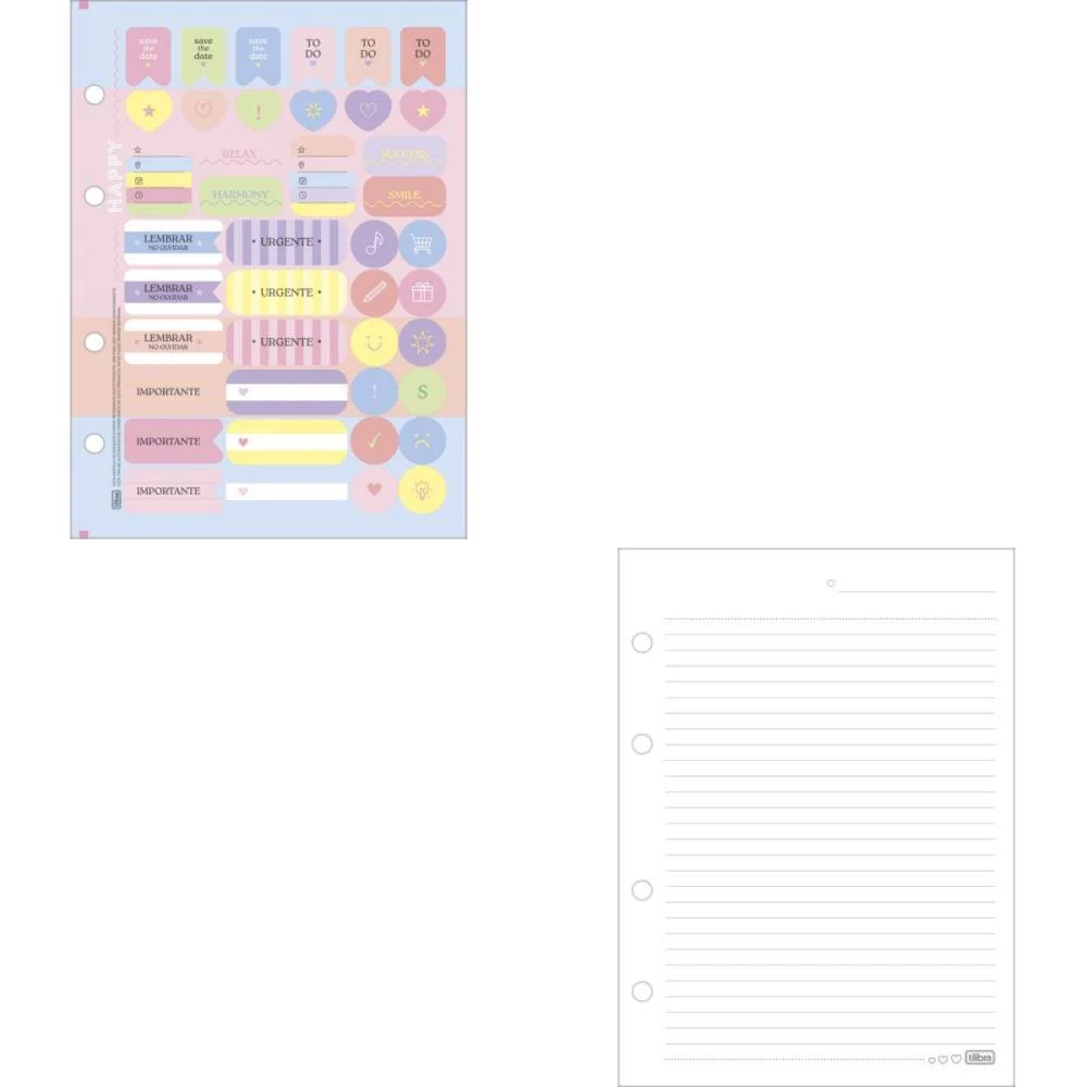 Bloco Para Fichario Colegial Happy 80Fls. Tilibra (Pct.c/04) - imagem 3