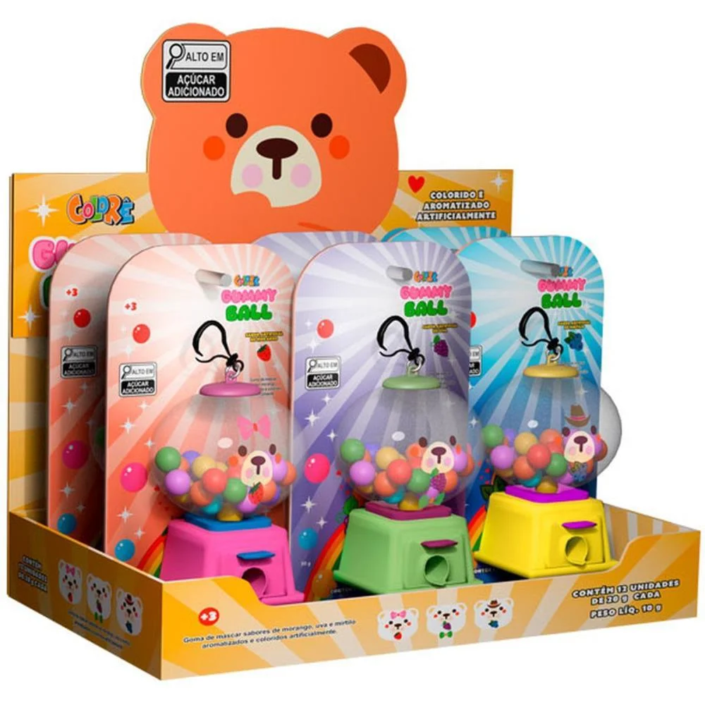 Doce Gummy Ball Chiclete Sabores (S Colore C/ 12 Unidades - imagem 4