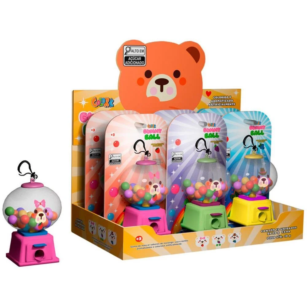 Doce Gummy Ball Chiclete Sabores (S Colore C/ 12 Unidades - imagem 5