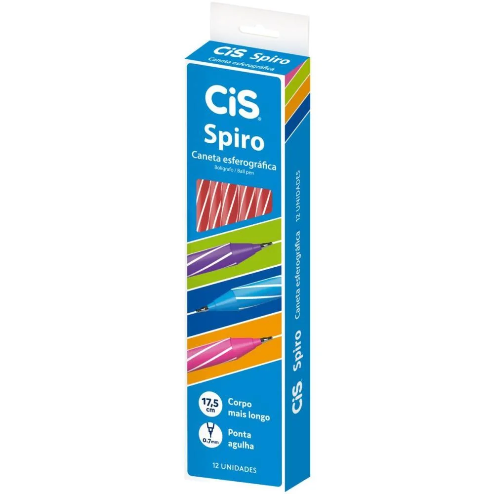 Caneta Esferografica Cis Spiro 0,7Mm Vermelha Sertic (Cx.c/12) - imagem 3