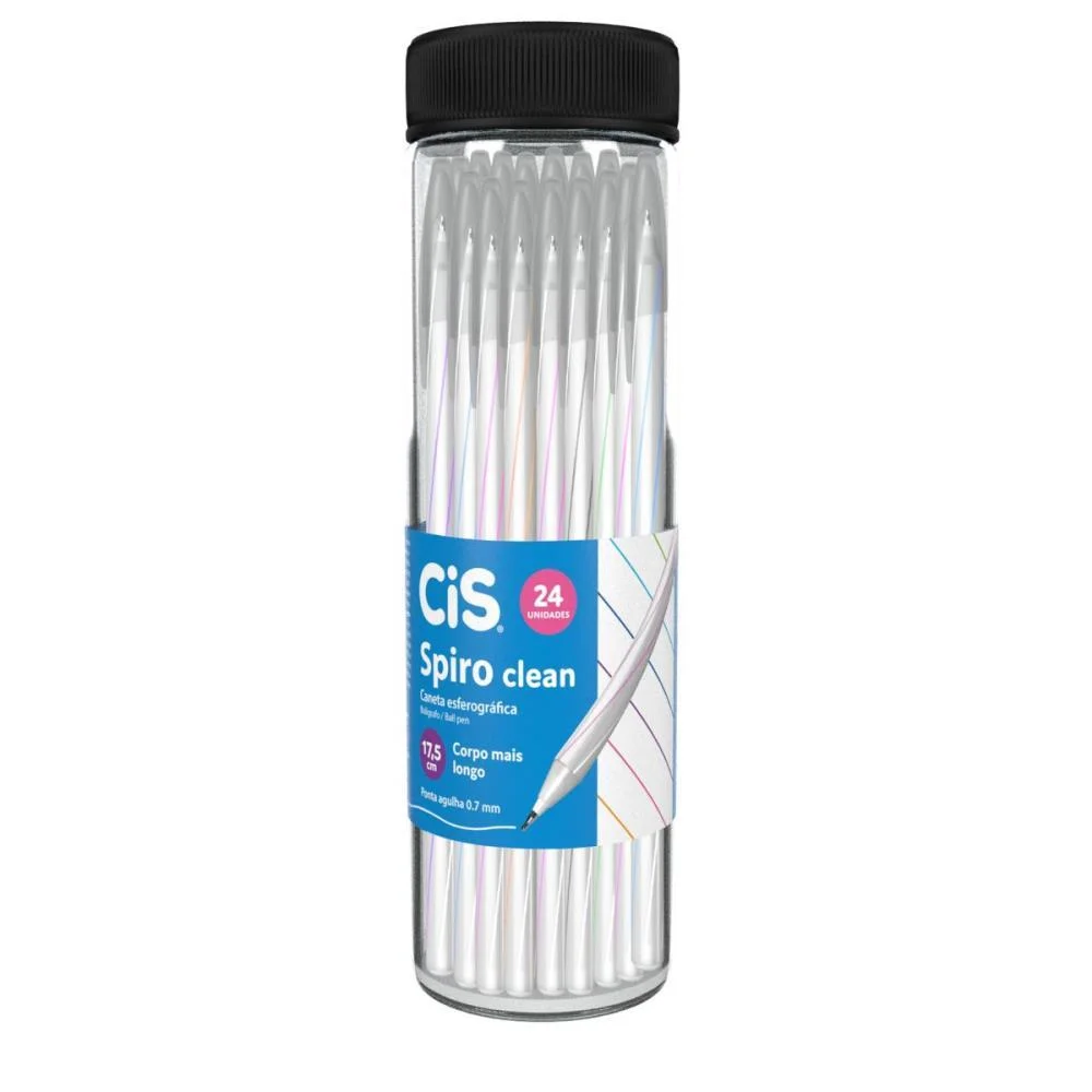 Caneta Esferografica Cis Spiro Clean 0,7Mm Cores Sertic (Pote-24) - imagem 2