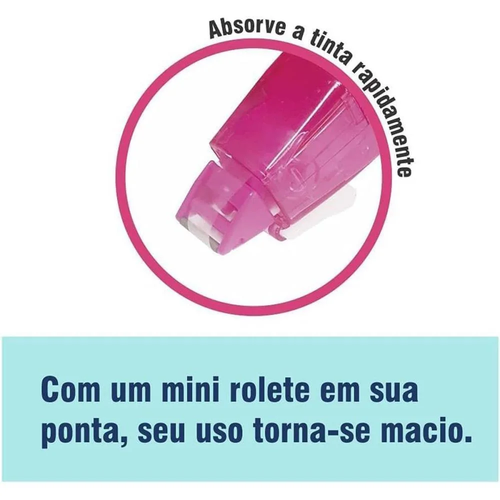 Corretivo Em Fita Corretion Tape 6M Rosa C/Refil Pentel (Cx.c/12) - imagem 5