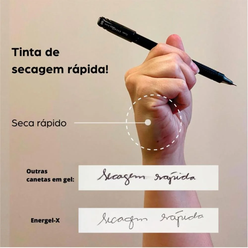 Caneta Gel Energel Makkuro 0,7 Preta Pentel (Cx.c/12) - imagem 7