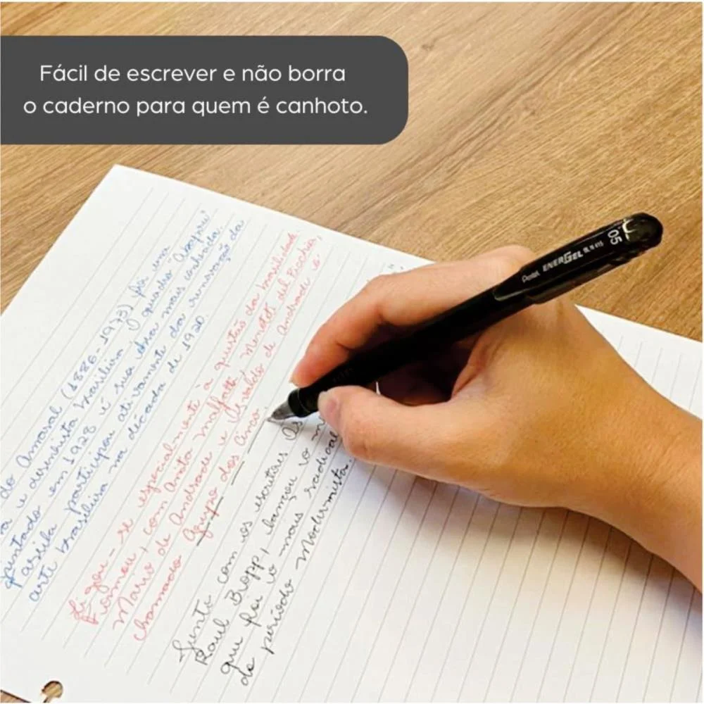 Caneta Gel Energel Makkuro 0,7 Preta Pentel (Cx.c/12) - imagem 8